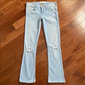 HOLLISTER BOOT CUT LIGHT WASH JEANS 7 28